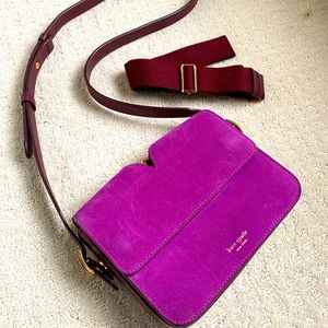 Purple Kate Spade Mystery Suede Crossbody Bag